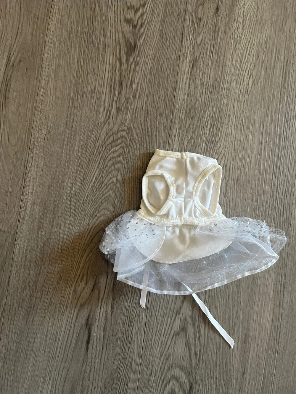 White Tulle Lace-Up Pet Dress with Sparkle